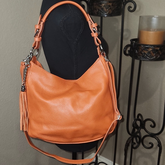 Borse In Pelle Genuine Leather Made In Italy Chic‎ Orange Shoulder Bag main image 7